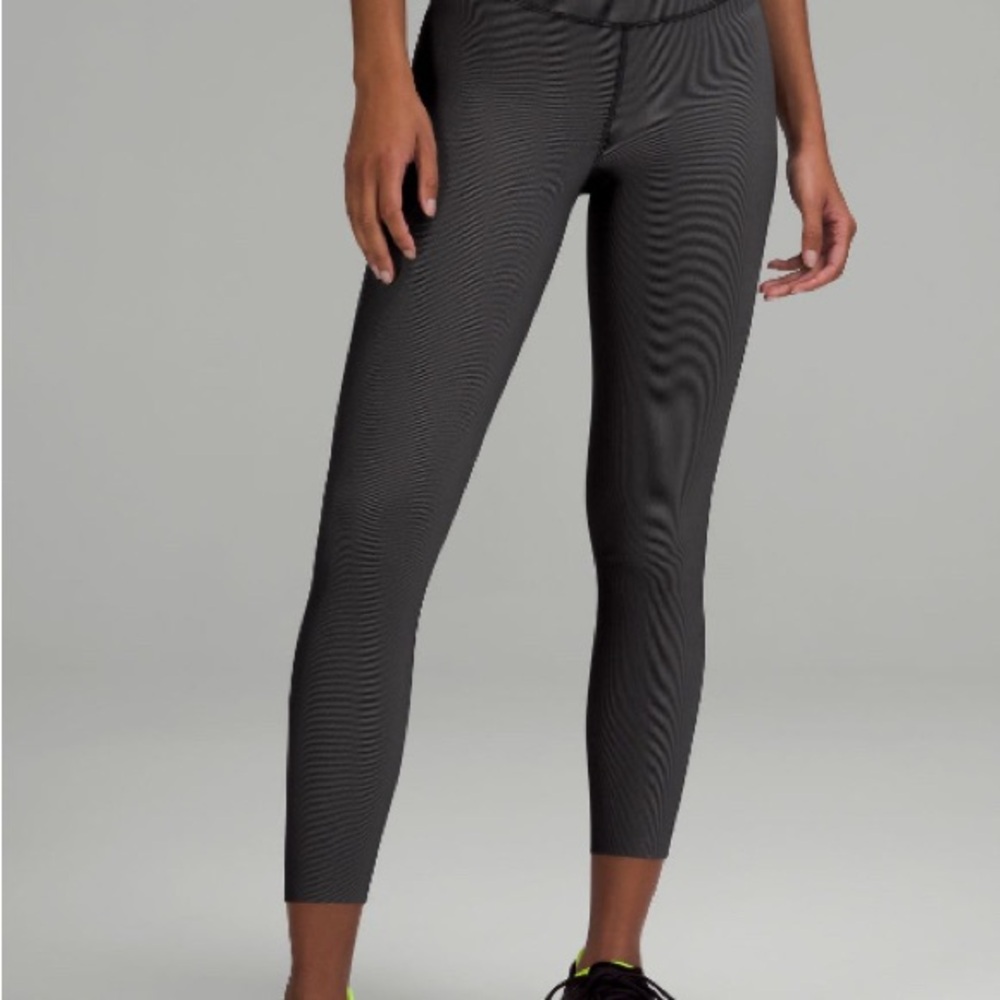 Lululemon Athletica Base Pace two-tone ribbed Charcoal Leggings